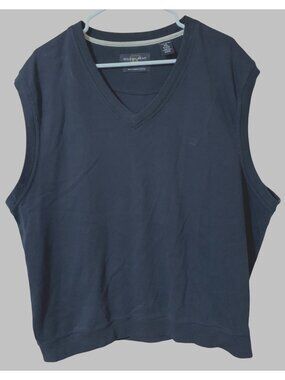 Golden Bear Men's XXL Black Sweater Vest 100% Combed Cotton V-Neck Golf Preppy